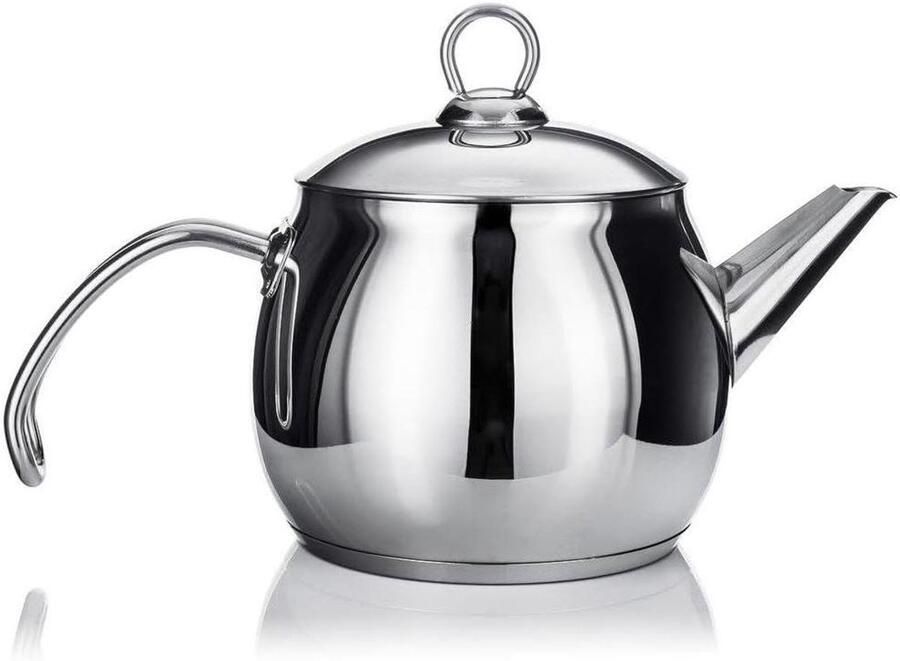Waterketel Roestvrij Staal Fluitketel Keuken Water Koken Voor Alle Warmtebronnen 168 Liter Zilverkleurig