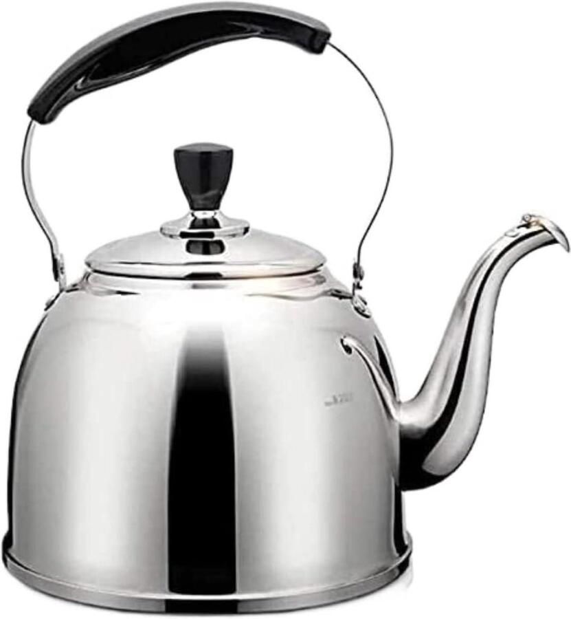 Waterketel Roestvrij Staal Theeketel Fluitketel Water Koken Automatisch Fluitapparaat 3 Liter Zilverkleurig