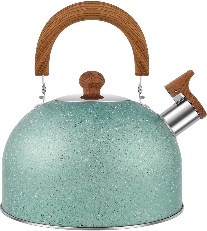 Waterketel Roestvrij Staal Theeketel Fluitketel Water Koken Automatische Fluitfunctie 3 Liter Groen