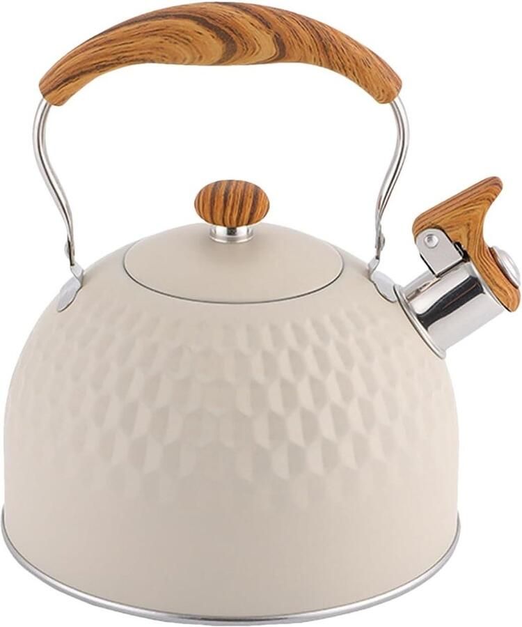 Waterkoker Fornuis Fluitketel RVS Snel Water Koken Droogkookbeveiliging 2.5 Liter Zilver
