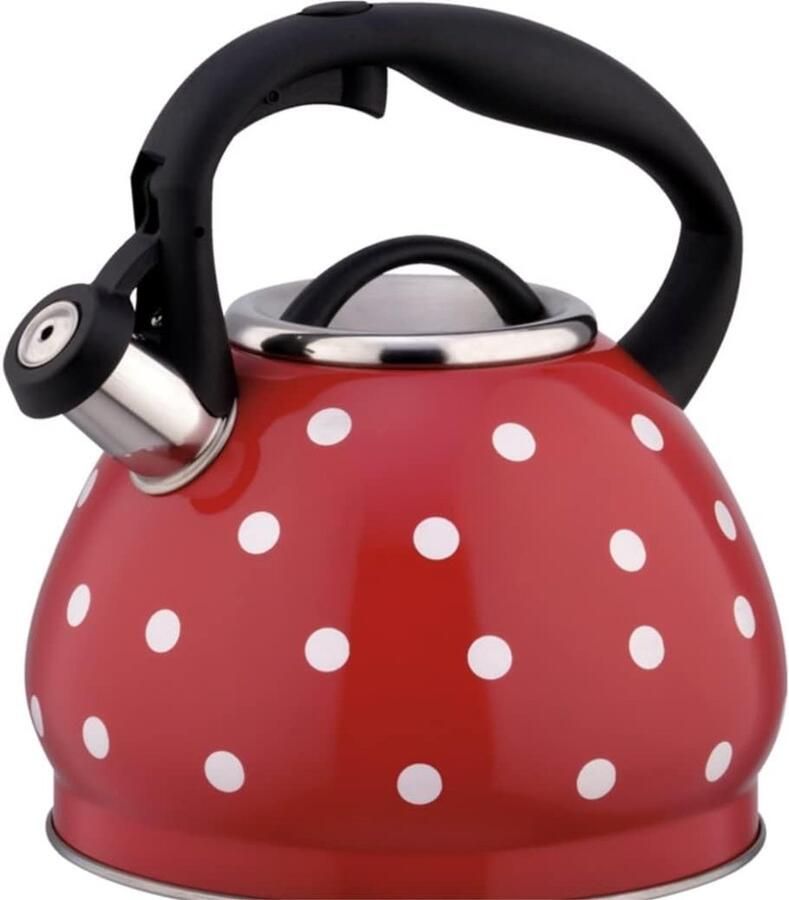 Waterketel Rvs Theeketel Kookketel Water Koken Warmte Isolerend Handvat 3 Liter Rood