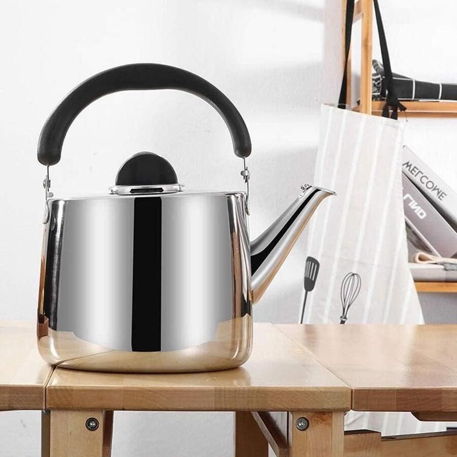 Waterketel RVS Theepot Koffiezetapparaat Water Koken Fluitend Ontwerp 4L Rood