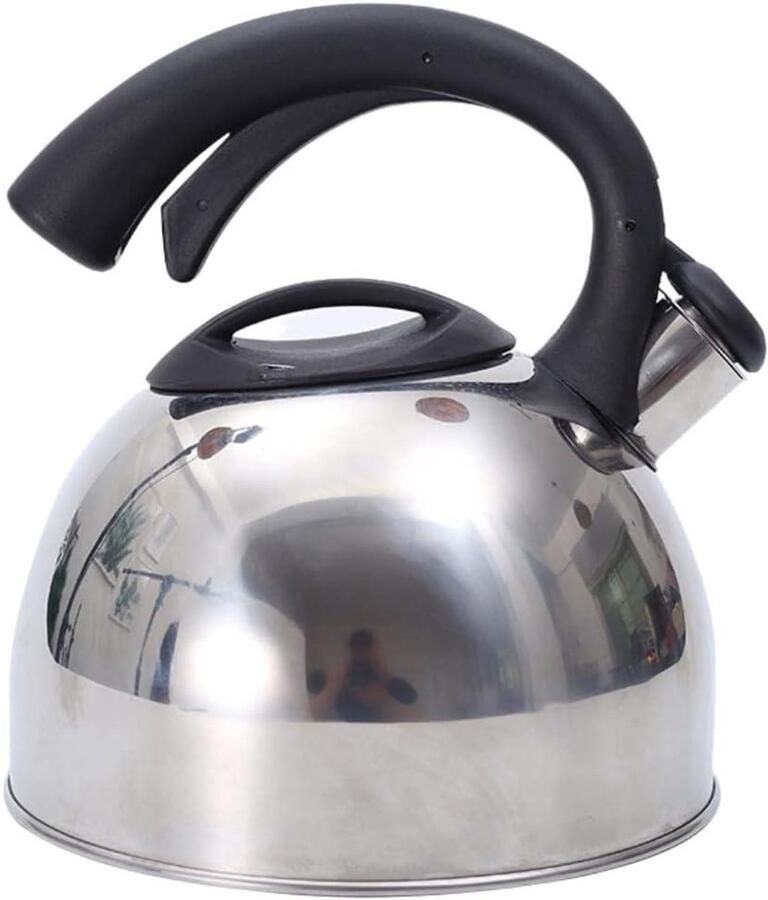 Waterketel RVS Theepot Kookplaat Water Koken Met Fluitje 3 Liter Zilverkleurig