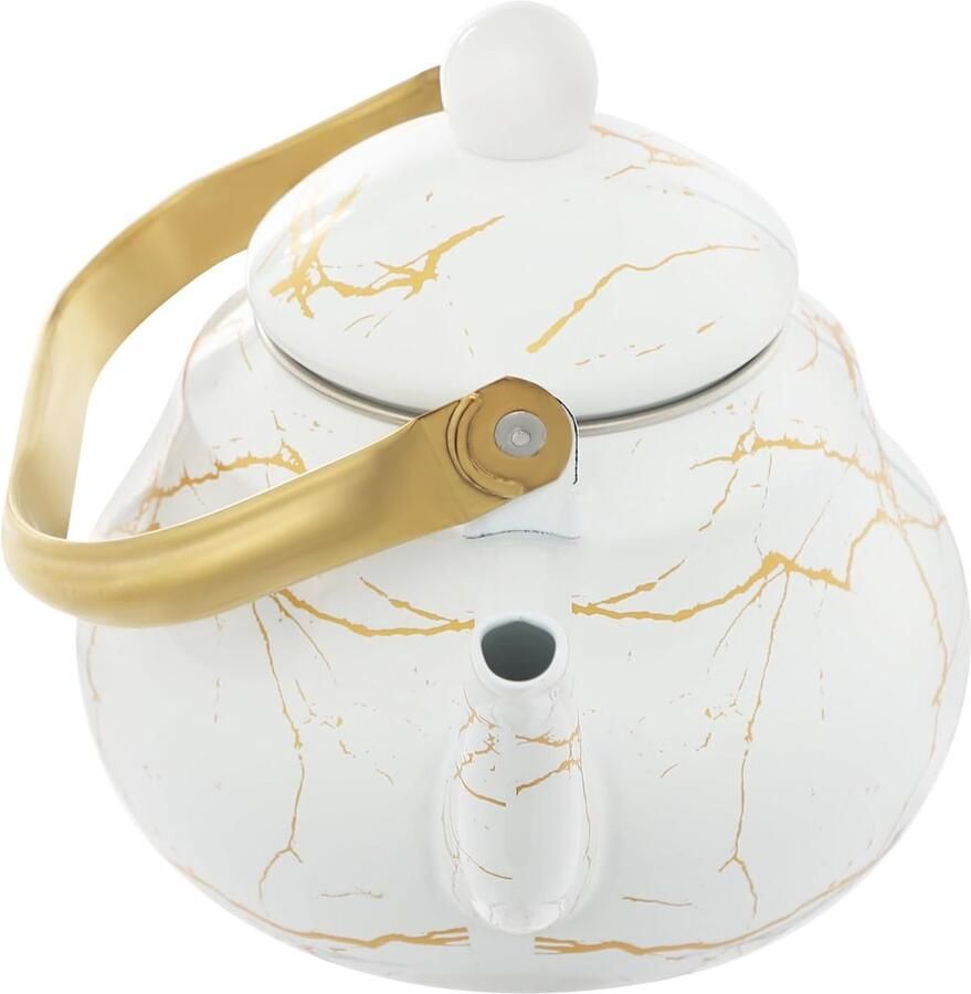 Waterketel Theeketel Fluitketel Water Koken Geschikt Inductie 2 Liter Wit