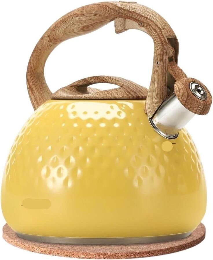 Waterketel Theeketel Fornuis Water Koken Luid Fluitje 2.5L Beige