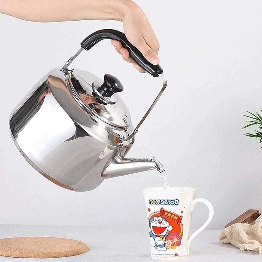 Waterketel Theeketel Kookplaat Water Koken Fluitend Systeem 5 Liter Roestvrij Staal