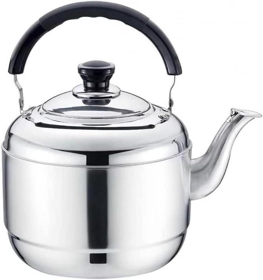 Waterketel Theeketel Kookplaat Water Koken Waarschuwingsfluitje 5.8 Liter Zilver