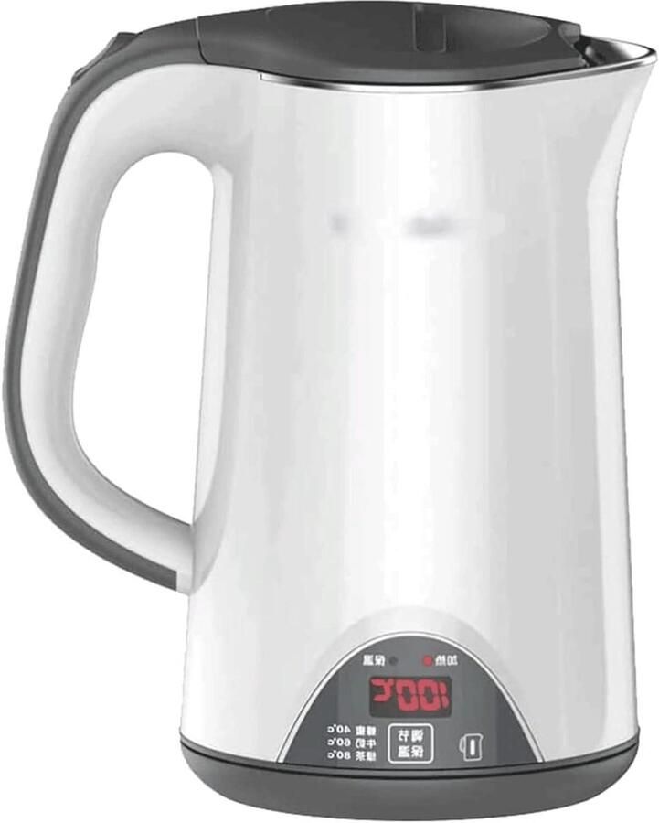 Theeketel Waterketel Boiler Snel Water Koken Dubbelwandig Roestvrij Staal 1.7 Liter Wit