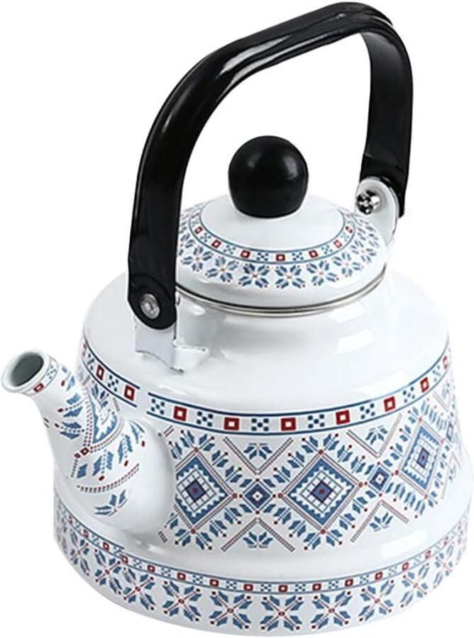 Waterketel Theepot Kookplaat Thee Zetten Met Fluitje 2.5L Blauw