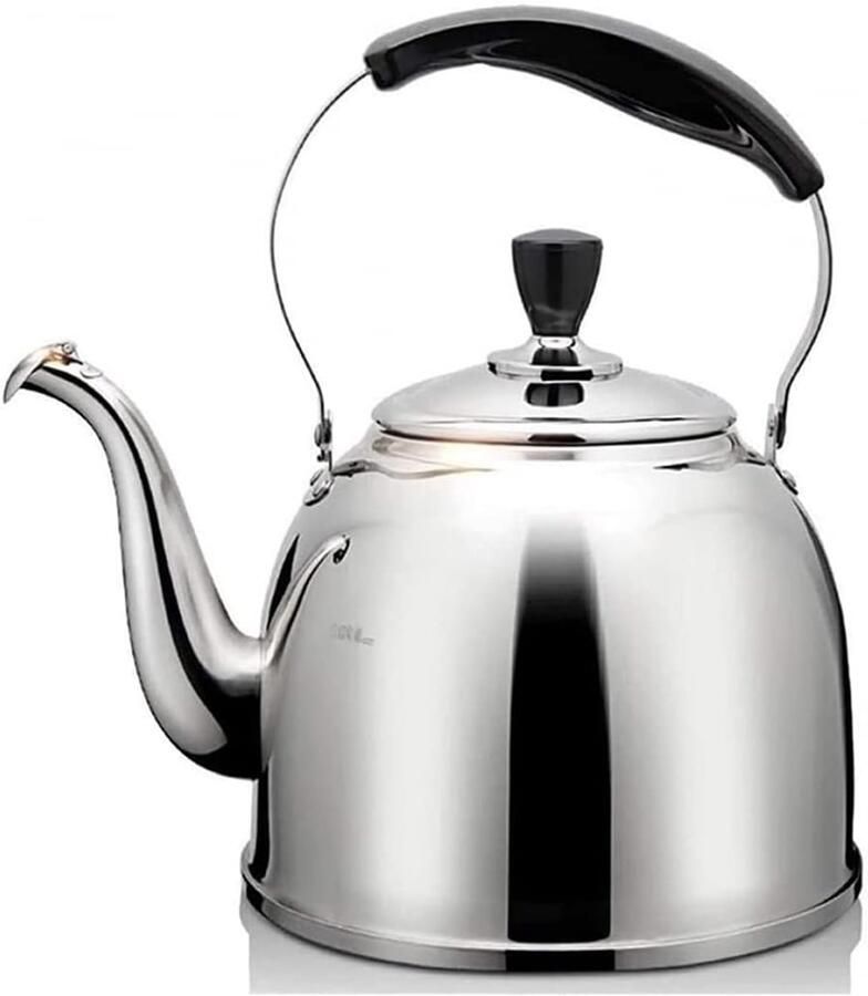 Waterketel Theepot Roestvrij Water Koken Luid Fluit Signaal 5.0L Zilver