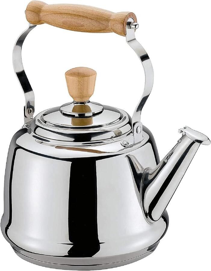 Waterketel Theepot Water Koken Klassiek design 269 cm hoog Roestvrij staal