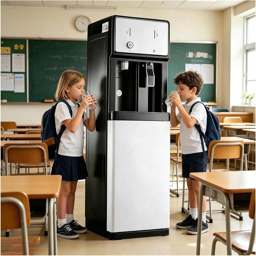 Waterkoeler Dispenser Heetwaterkraan Kantoor Direct Water Tappen 3 Temperatuurstanden 105x31x31 cm Wit