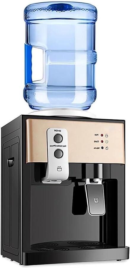 Waterkoeler Dispenser Warme Koude Dranken Direct Drinken Compact Aanrecht Model 189 Liter Inhoud Zilver