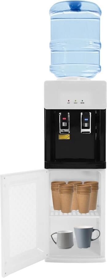 Waterkoeler Dispenser Waterdispenser Koud Warm Direct Drinken Veiligheidsslot Warmwater 94 cm Wit