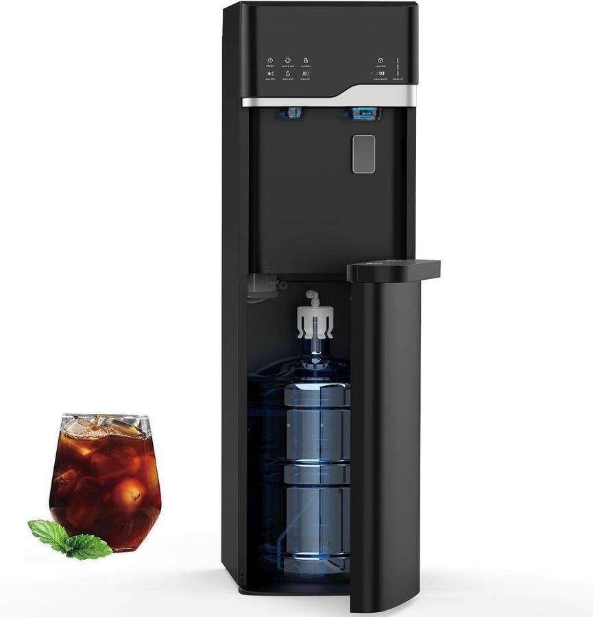 Waterkoeler IJsmachine Drankdispenser Verfrissing Thuis 3 Temperatuurstanden 22 lbs per dag Zwart