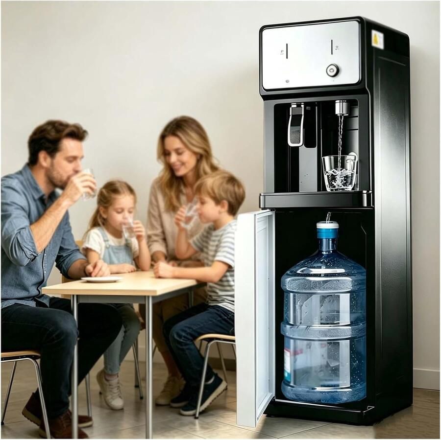 Waterkoeler Onderlader Waterdispenser Drinken Bereiden Drie Temperaturen 105 cm Hoog Wit