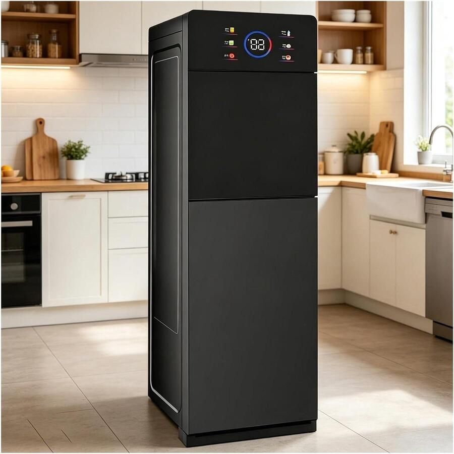 Waterkoeler Onderlading Waterdispenser Warm Koud Drinken Verfrissen Kinderslot Temperatuur 5 Temperatuurinstellingen Zwart