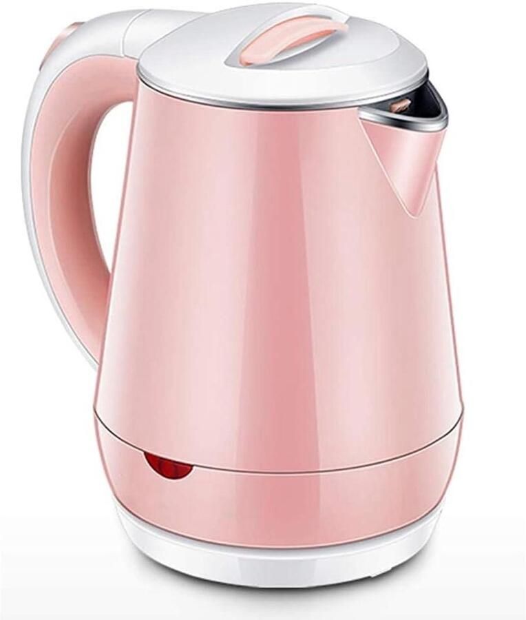 Waterkoker 0.6L Mini waterkoker Koffie en Thee Dubbelwandig ontwerp 0.6 liter Roze