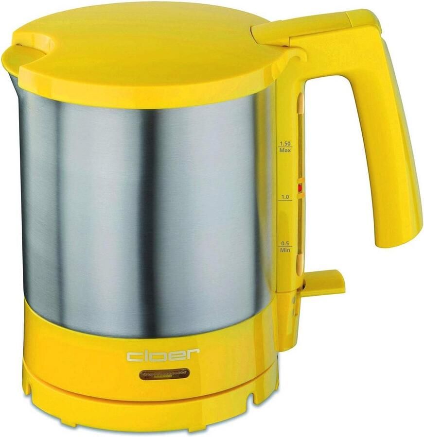 Waterkoker 1 5 liter met droogkook- en oververhittingsbeveiliging – Geel Roestvrij Staal