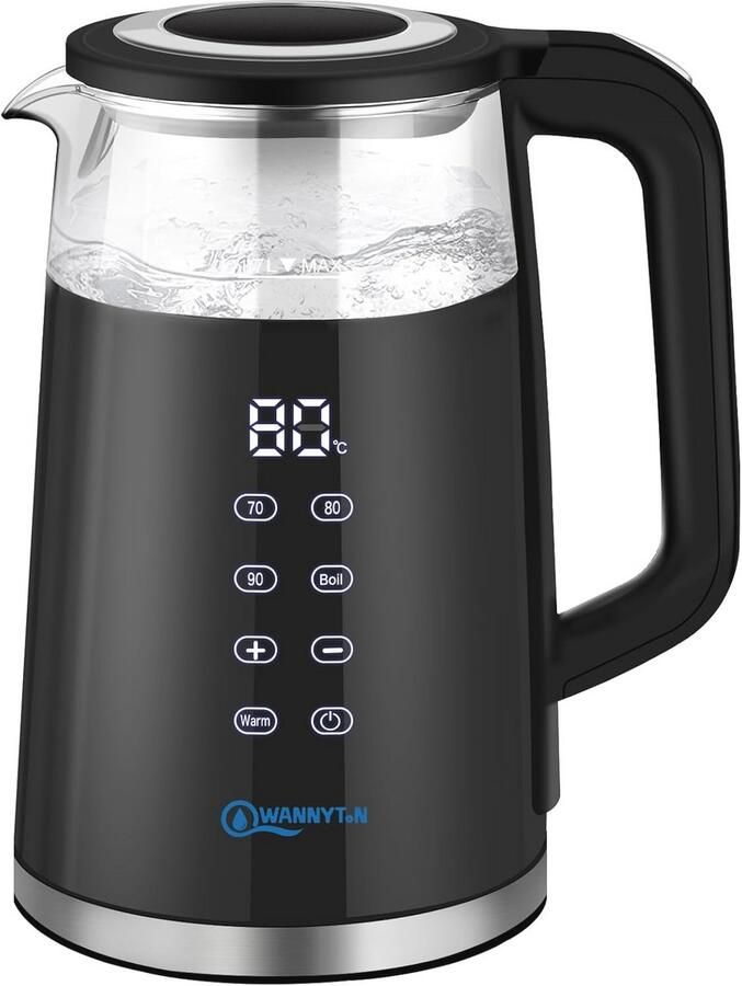 Waterkoker 1 7 L met Temperatuurinstelling Digitale Waterkoker met 360° Sokkel en Automatische Uitschakeling