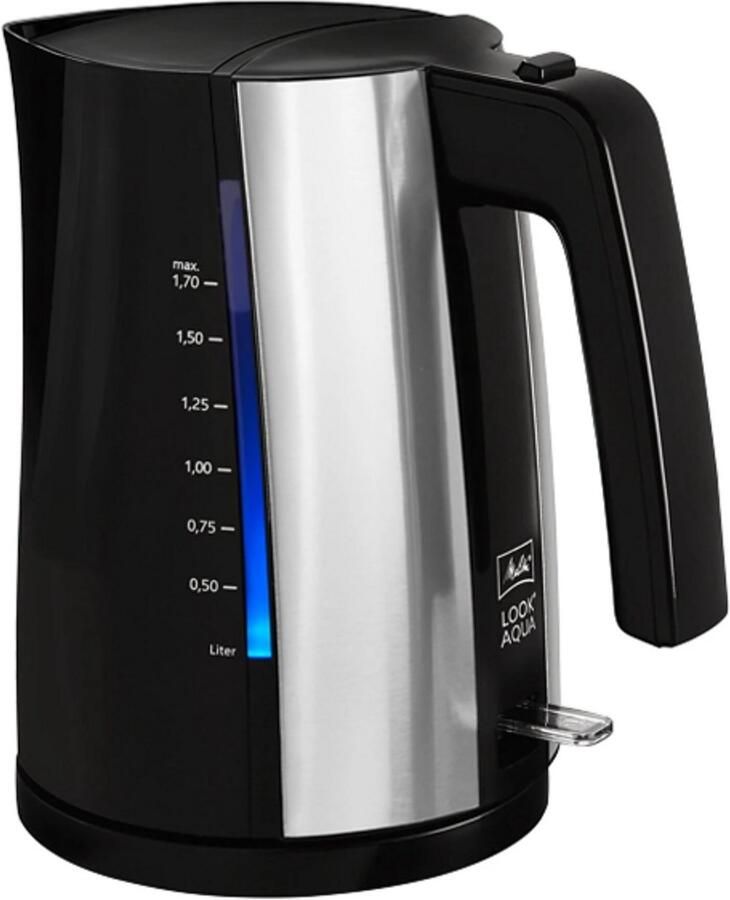 Waterkoker 1 7 Liter – 2400 Watt – RVS Zwart – Snoerloos – Waterniveau-indicator – Automatische Uitschakeling-Zwart RVS
