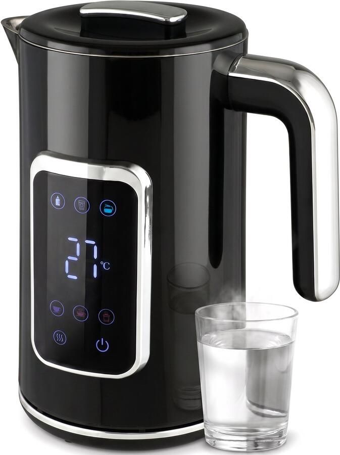 Waterkoker 1 7 liter Zwart 6 temperaturen en warmhoudfunctie