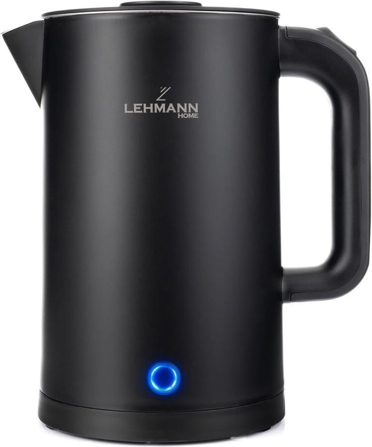 Waterkoker 1 7L – 2200W Snel Koken – Elektrische Waterkoker – Dubbelwandig Design – 360° Basis – Automatische Uitschakeling – BPA-vrij – Zwart