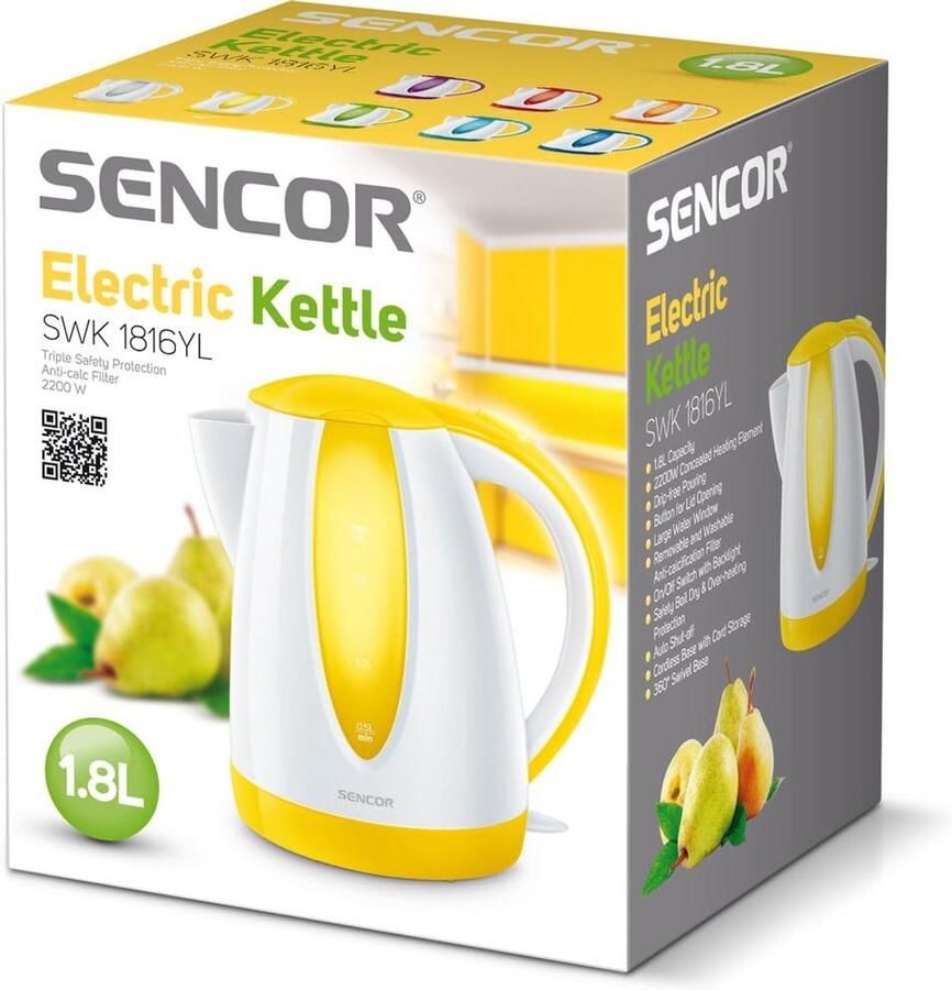 Waterkoker 1 8 Liter Oranje RVS met Antikalkfilter