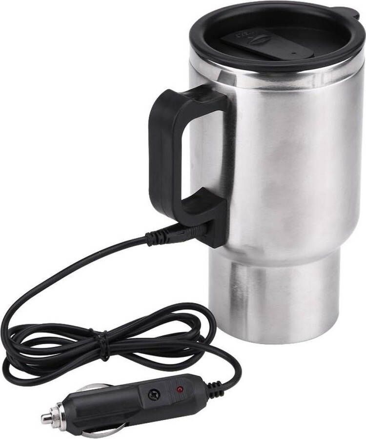 12 V 450 ml Auto Verwarmingsbeker Roestvrij Staal Elektrische Autoaansteker Waterkoker Beker voor Reizen Picknick Camping Outdoor Reizen - Foto 2