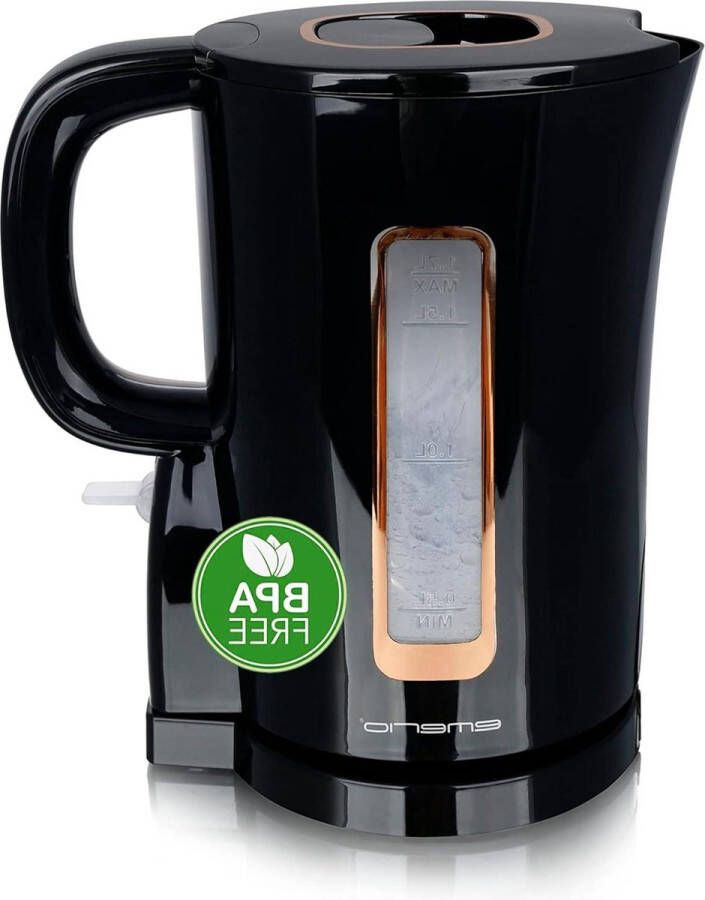 Waterkoker 17 liter 2200 watt BPA-vrij WK-125130 met verwarmingselement van roestvrij staal waterniveau-indicator en auto-off droogkookbeveiliging zwart goud