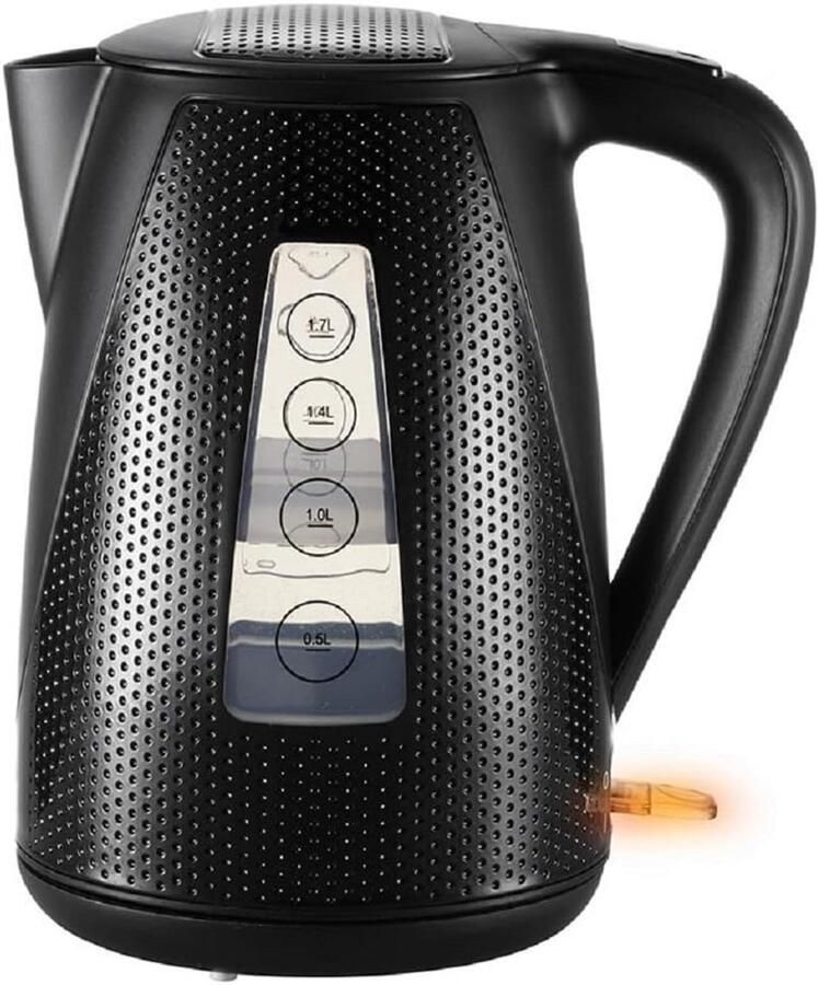 Waterkoker 1.7 Liter Zwart Met Dubbele Wand RVS