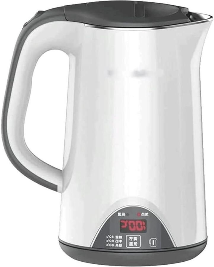 Waterkoker 1.7L Elektrische Theepot Snel Water Koken Dubbelwandig RVS 1.7 Liter Wit