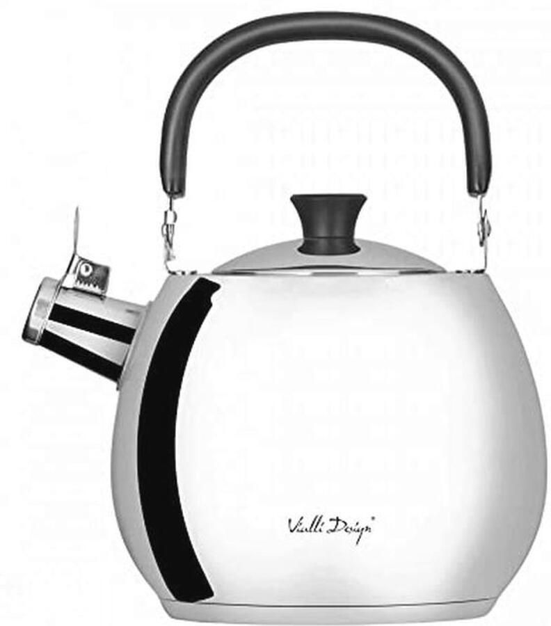 Waterkoker 2 5 l met fluitje van gepolijst staal