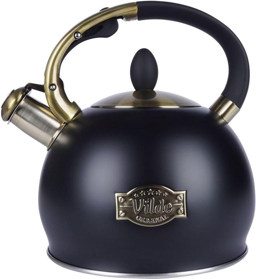 Waterkoker 3 liter RVS Mat zwart antiek goud Snelle verwarming voor alle warmtebronnen SnelShoppen