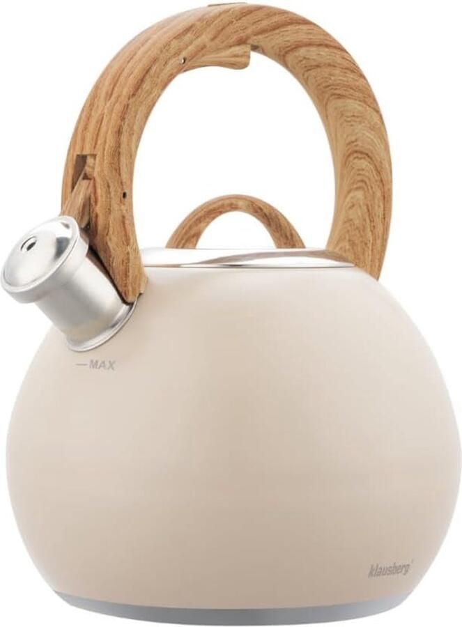 Waterkoker 3 Liter Theepot Fornuis Snel Water Koken Inductie Geschikt 18x25x21 cm Beige