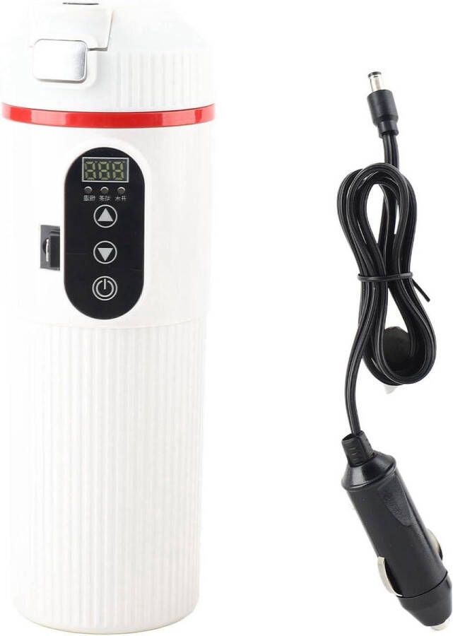 Waterkoker 500 Ml Roestvrijstalen Verwarmingsbeker Elektrische Reisbeker Draagbare Waterkoker Intelligente Temperatuurweergave Elektrische Verwarmingsmok met Auto