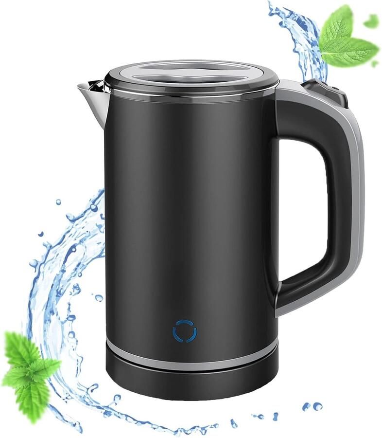 Waterkoker 600W Mini Waterkoker 800ml 304 RVS Snel Koken & Droogkookbeveiliging Draagbaar & Veilig Voor Kantoor Reizen & Thuis