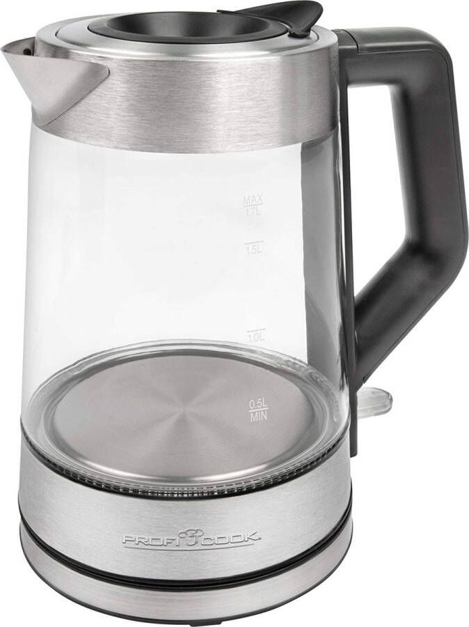 Glazen Waterkoker Thee Koker Warme Dranken Temperatuur Verlichting 1.7 Liter Zilver