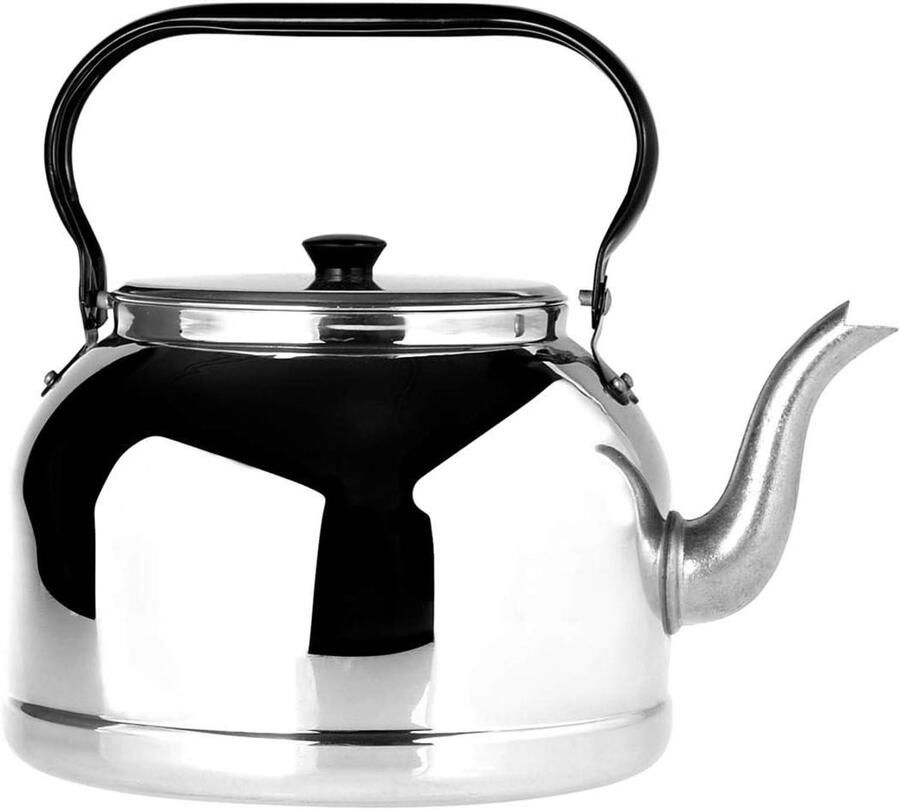 Waterkoker Aluminium Kookpan Fluitketel Koffie Thee Maken Praktisch Kookgerei 2.2 Liter Grijs
