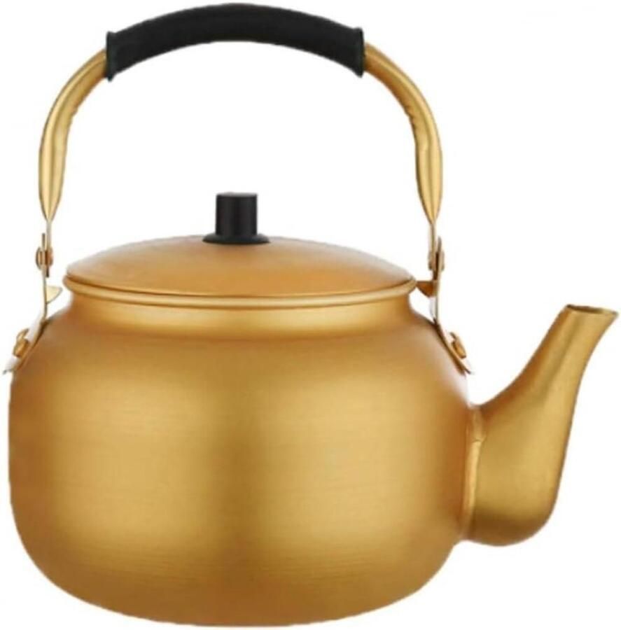Waterkoker Aluminium Theepot voor fornuis Snel dranken maken Elegante gespiegelde afwerking 0.75L 10L Goud