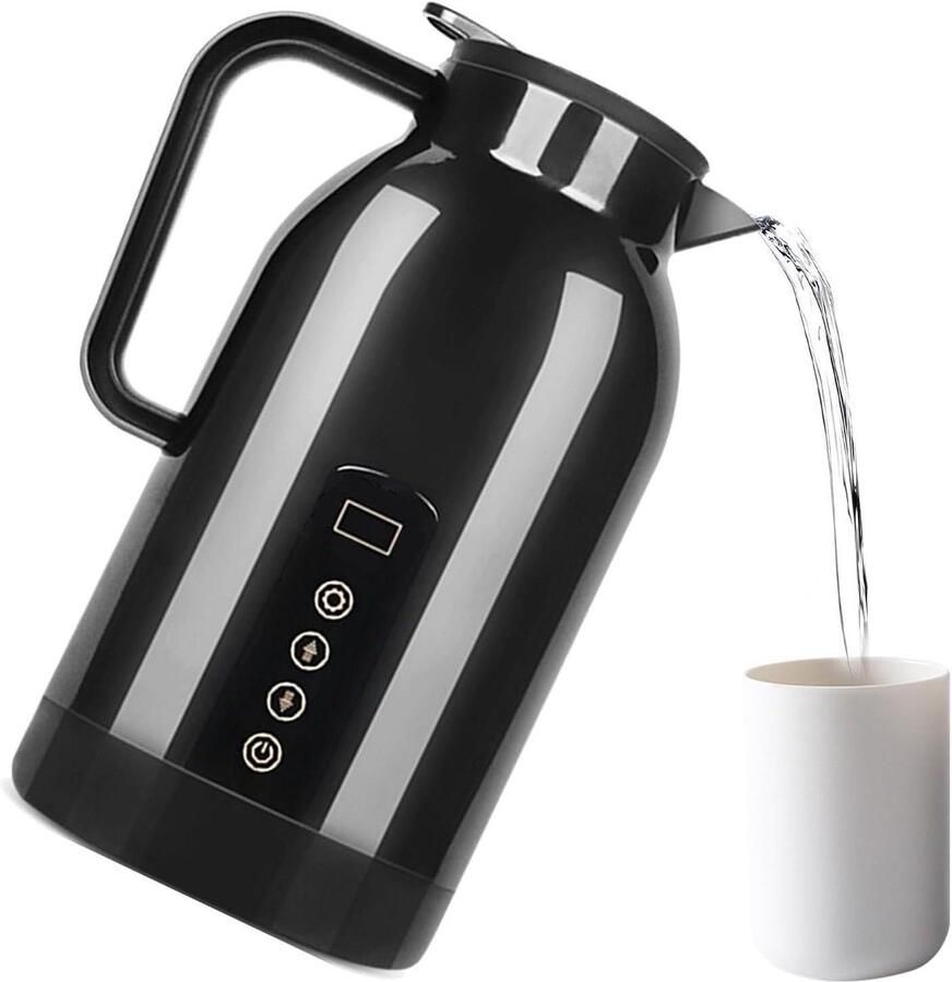 Waterkoker Auto Draagbare Ketel Warme Dranken Maken Lekvrije Afdichting 1150 Milliliter Zwart