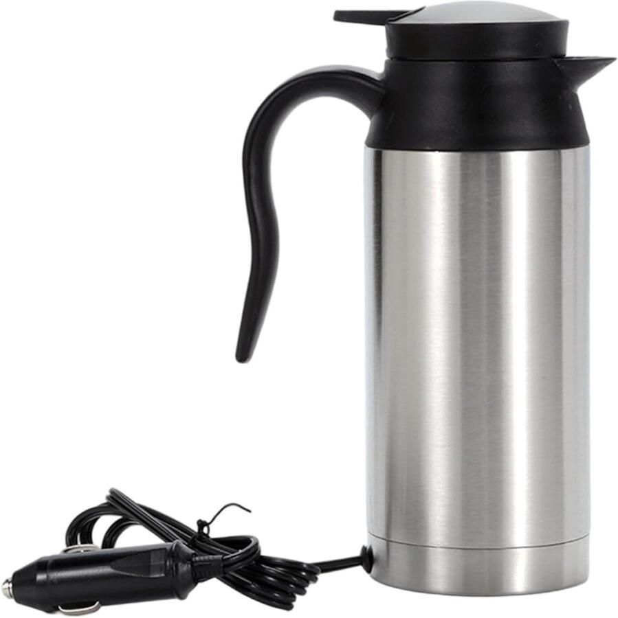 Waterkoker Auto Reis Waterkoker Warme Dranken Onderweg Roestvrij Staal 750 ml Zilver