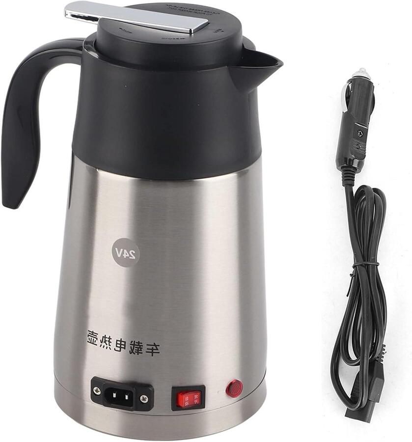 Waterkoker Auto Theeketel Reis Warme Dranken Maken Dubbele Verwarmingsmethode 1.2 Liter Zwart