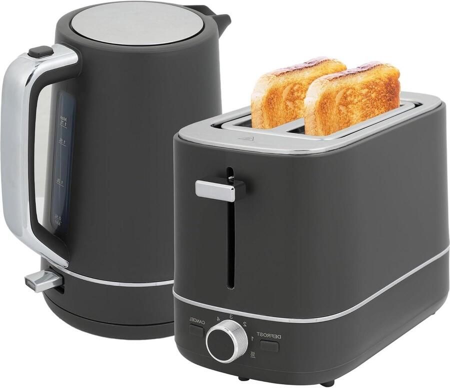 Waterkoker Broodrooster Set Ontbijtset Keukenapparaat Snel Ontbijt Maken Veilig & Gebruiksvriendelijk 17 Liter Beige