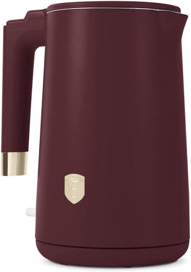Waterkoker Dubbelwandig Snelkoker Geïsoleerd Snel Water Koken Veilig Contactoppervlak 1.7 Liter Bordeaux