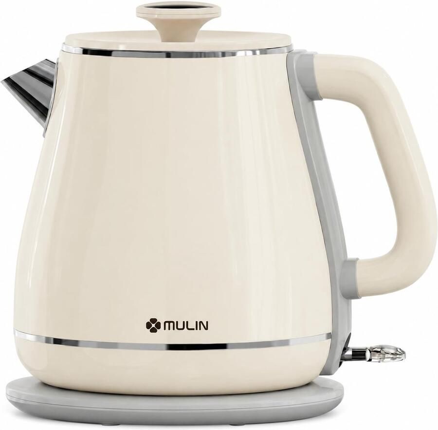 Waterkoker Elektrisch 1 8 Liter Capaciteit 2200 Watt Vermogen RVS Materiaal Crème Kleur Voor Keuken En Koffiezetapparaat
