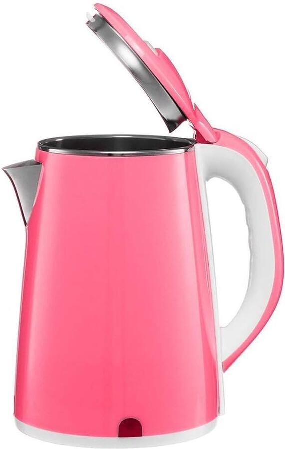 Waterkoker Elektrische Ketel Snel Water Koken Dubbellaags Roestvrij Staal 2 Liter Roze