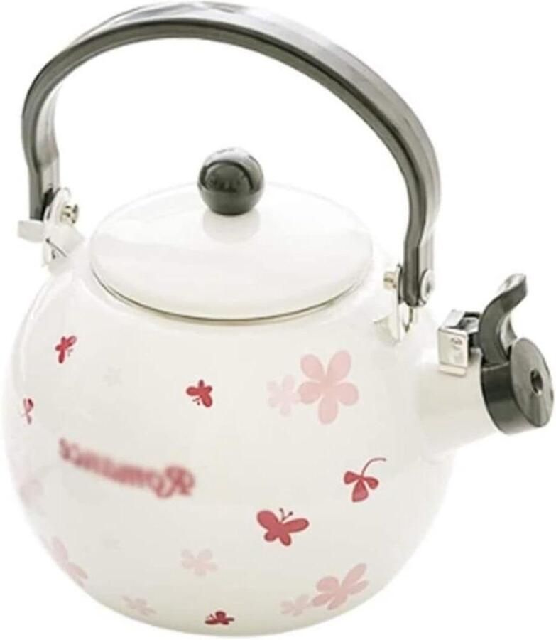 Waterkoker Emaille Theepot Kookplaat Water Koken Ergonomisch Handvat 1.4 Liter Zwart