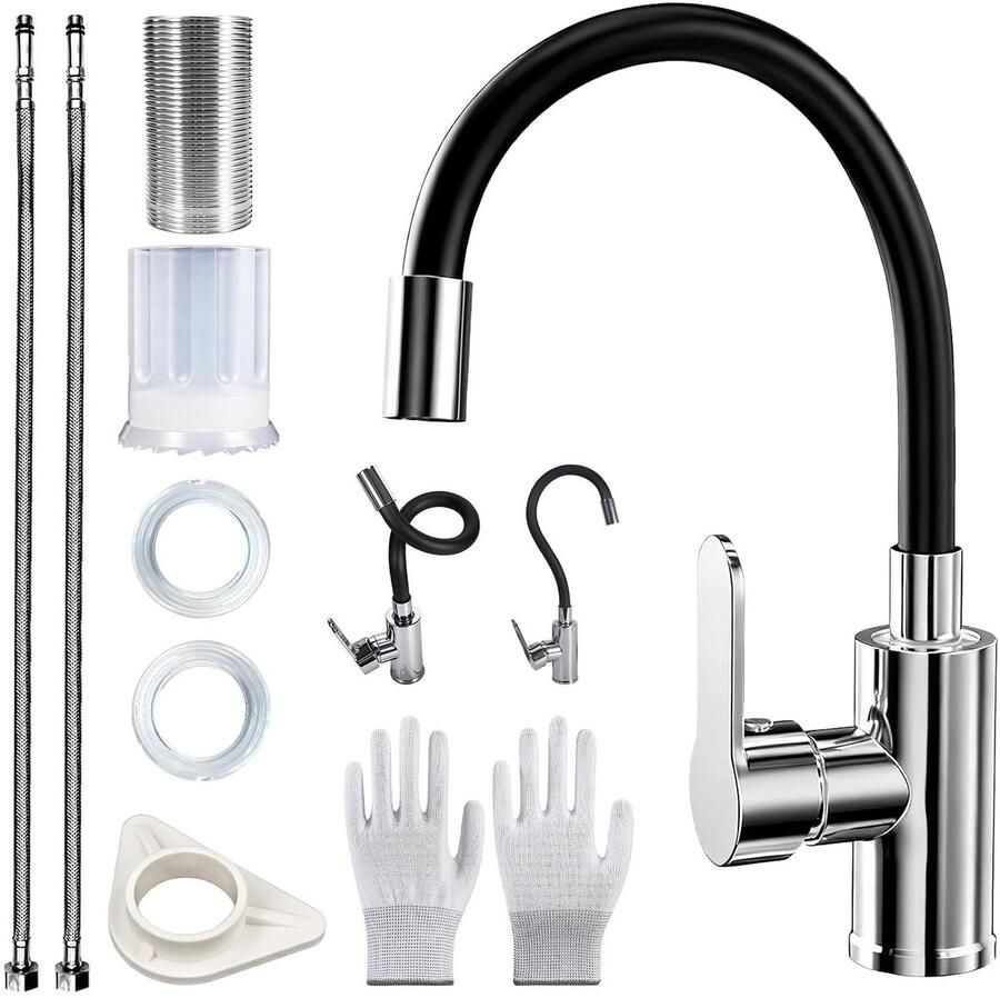 Waterkoker Flexibel Zwarte Ketel Snel Water Koken Verstelbare Uitloop 1.09 kg Zwart