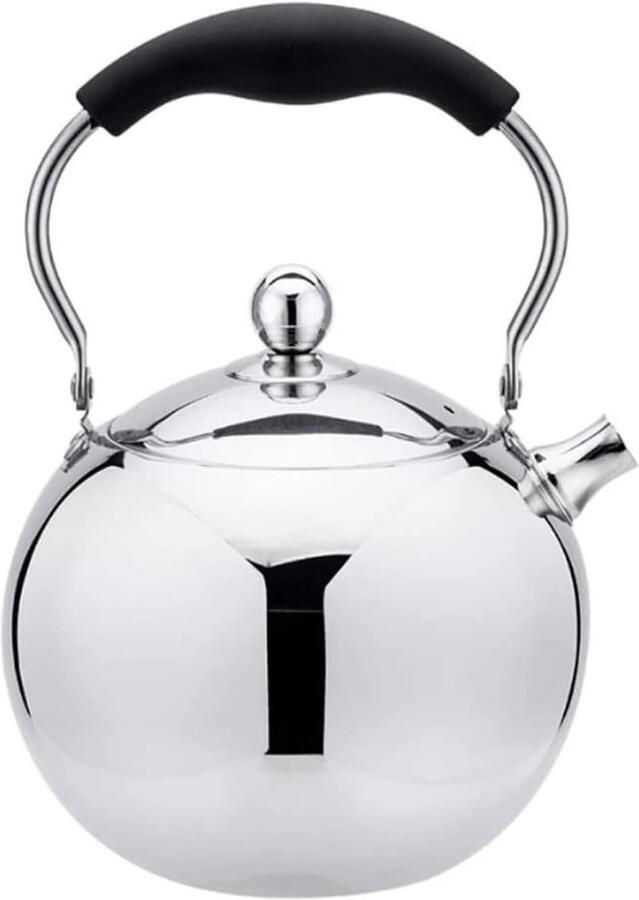 Waterkoker Fluitend Theepot Keuken Water Koken Universeel Geschikt 2 Liter Zilver